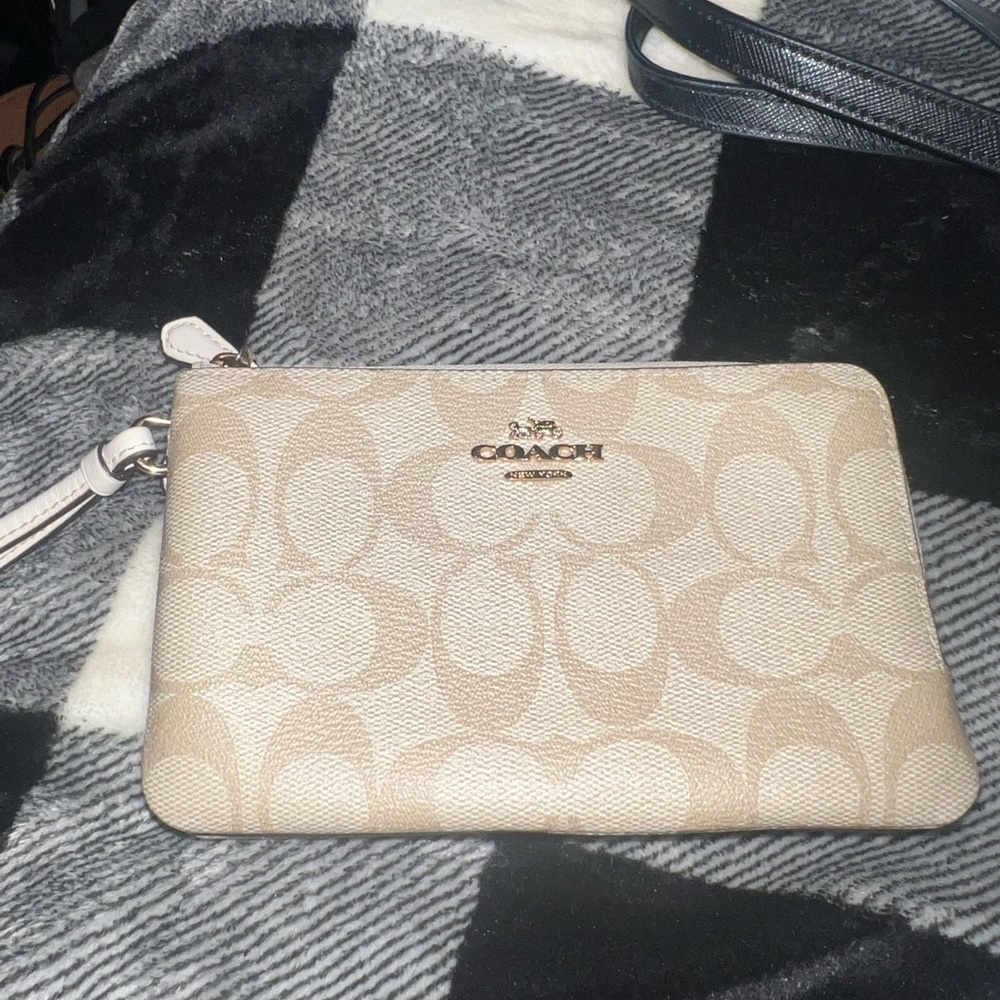 Coach tan wristlet